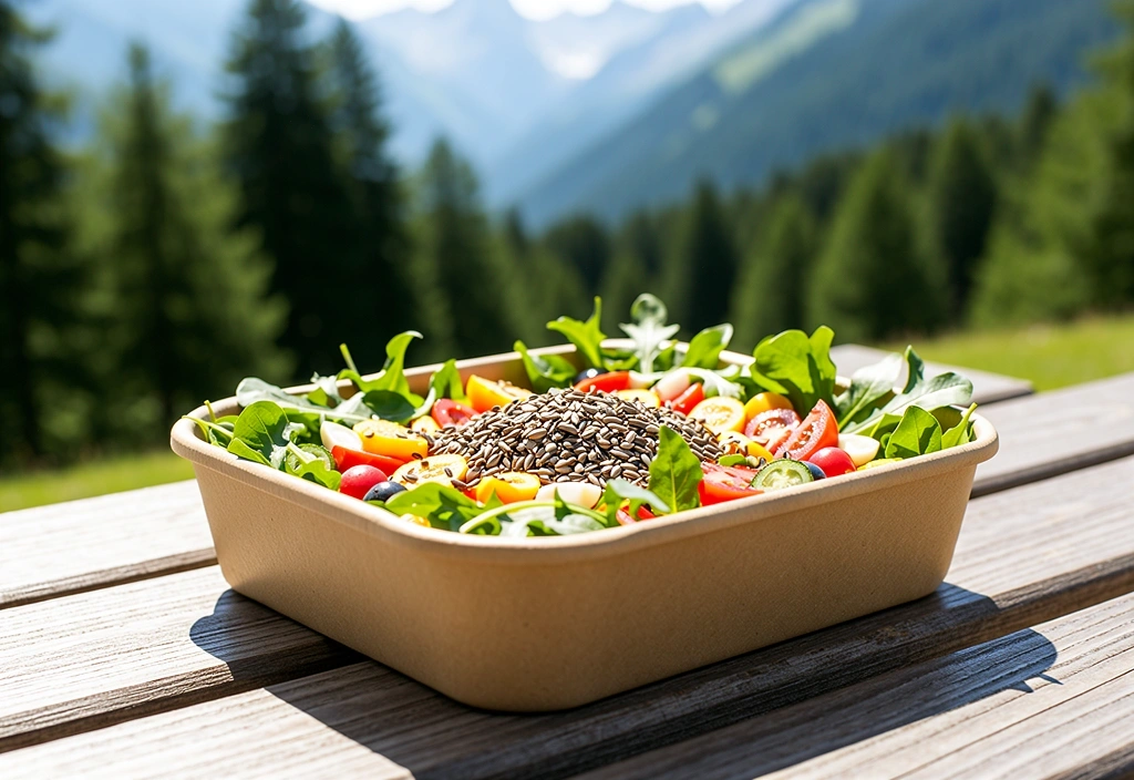Gesundes Mittagessen im Freien